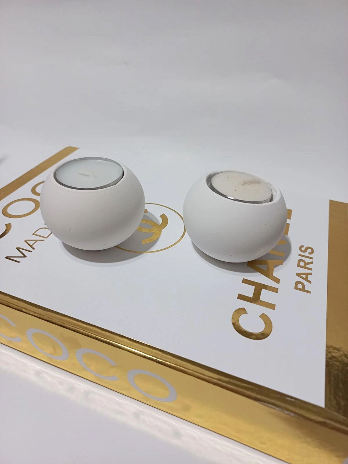 DÜZ YUVARLAK İKİLİ MUMLUK BEYAZ