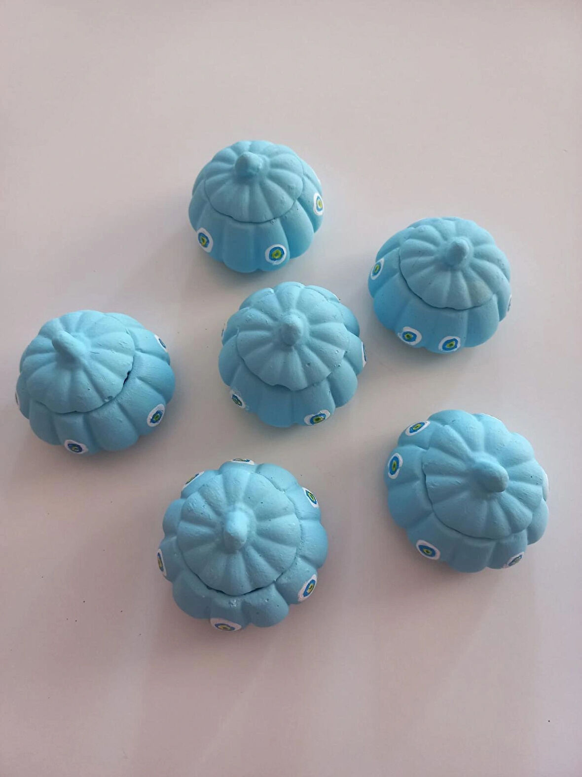 Mini Balkabağı 6'lı Nazar Boncuklu Dekoratif Obje