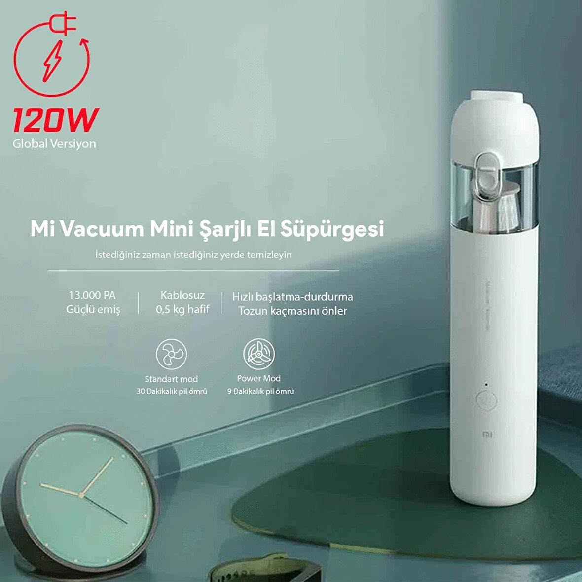 Mi Vacuum Mini Şarjlı El Süpürgesi 120 Watt Global Versiyon