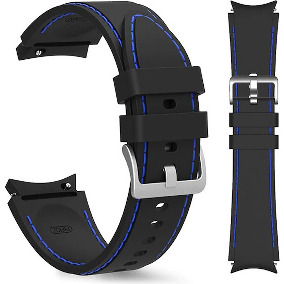 Gpack Samsung Galaxy Watch 6 uyumlu Classic 43mm Kordon Silikon Dikiş Görünüm HS23
