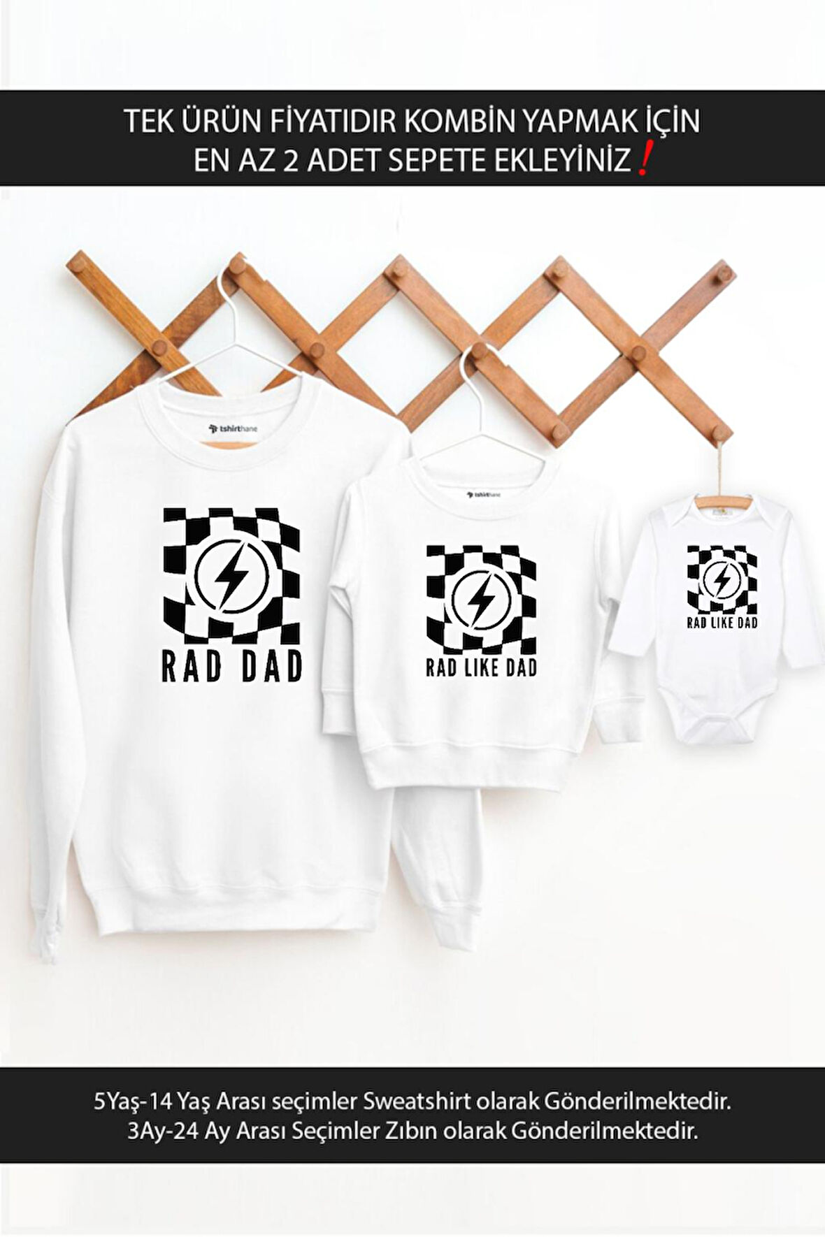 Rad Like Dad Baba Oğul Kız (TEK ÜRÜN FİYATIDIR KOMBİN YAPMAK İÇİN EN AZ 2 ADET SEPETE EKLEYİNİZ)