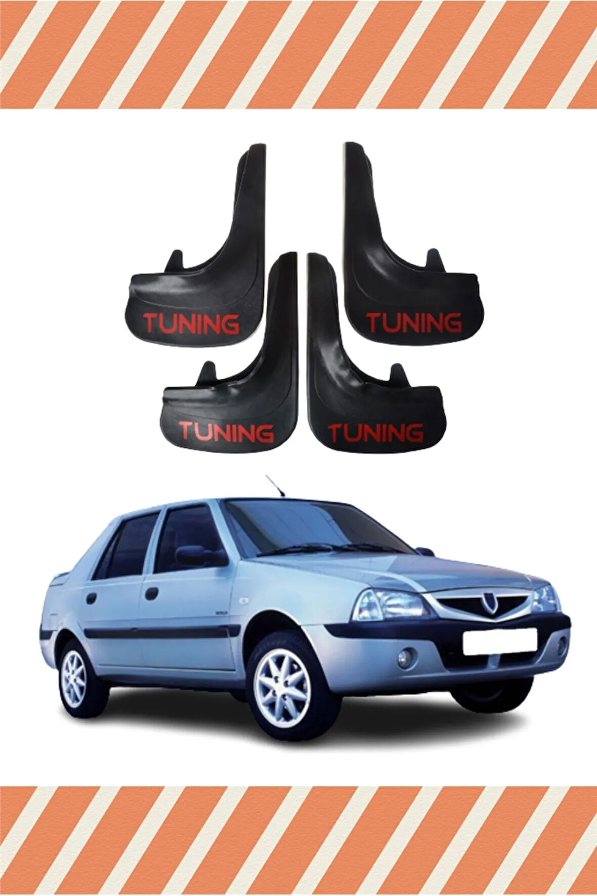 Dacia Solenza Tuning yazılı 4’lü tozluk çamurluk paçalık sağlam tasarım