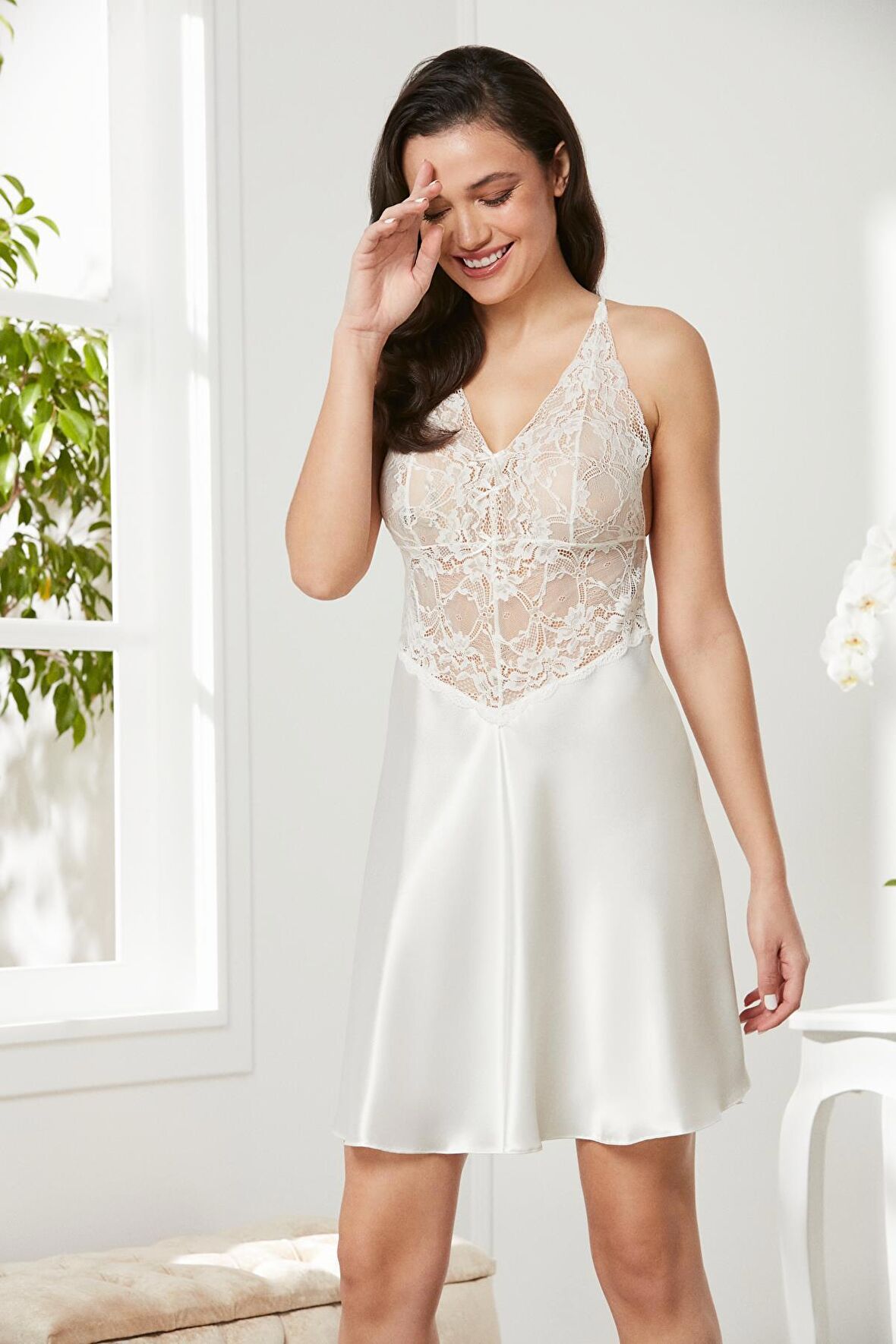 Saten Dantelli Gecelik - 850