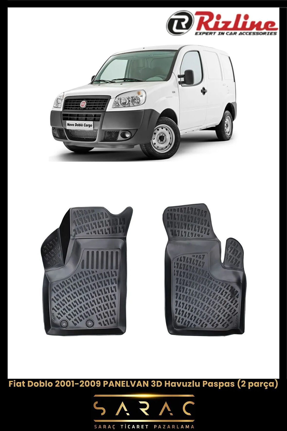 Rizline Fiat Doblo Panelvan 2001 Model 3D Havuzlu Paspas