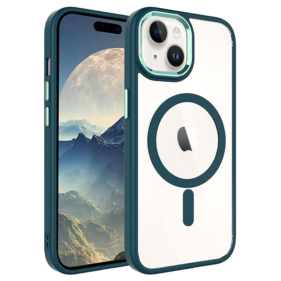 Gpack Apple iPhone 15 Kılıf Wireless Şarj Özellikli Buttom Magsafe Silikon Kapak