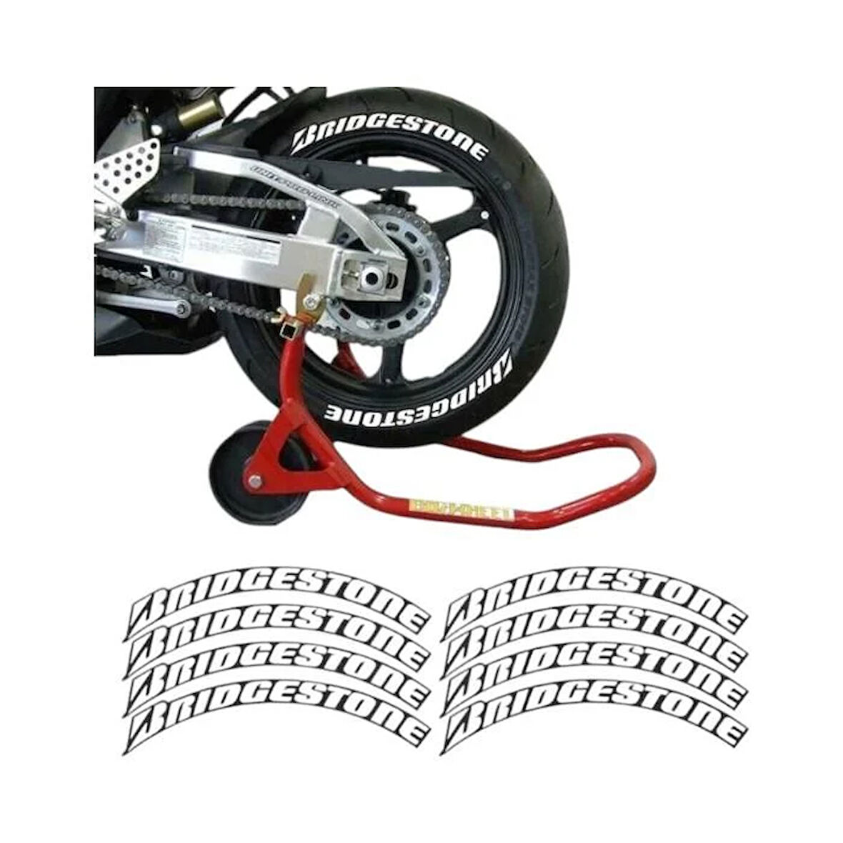 Gogo Lastik Yanak Yazısı 3D Beyaz BRIDGESTONE