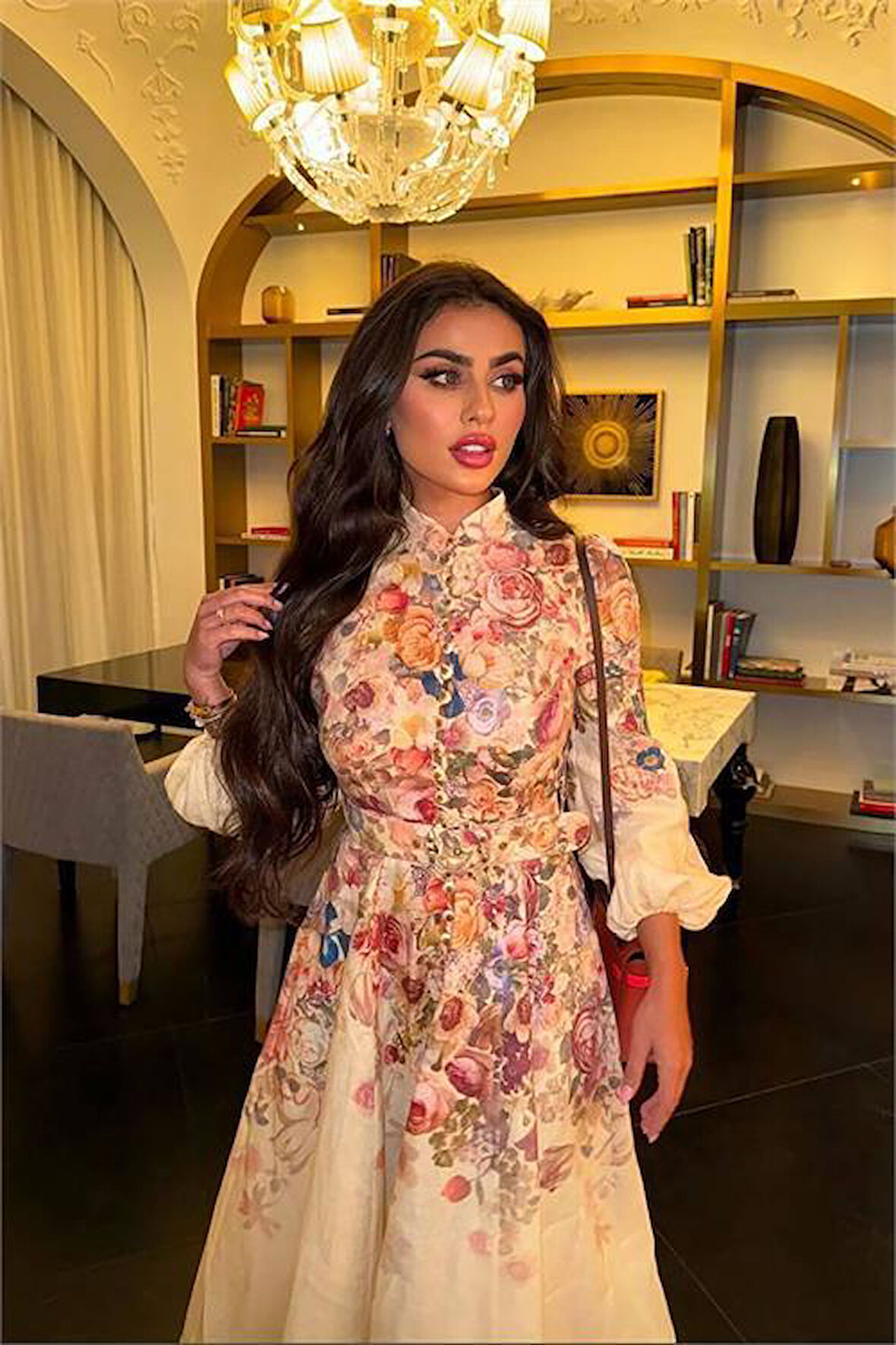 Dipmoda kadın keten midi boy tasarım elbise DPEMP2662