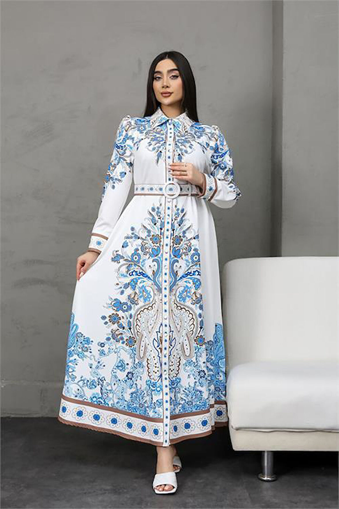 Dipmoda kadın tasarım gömlek elbise DPMS25016