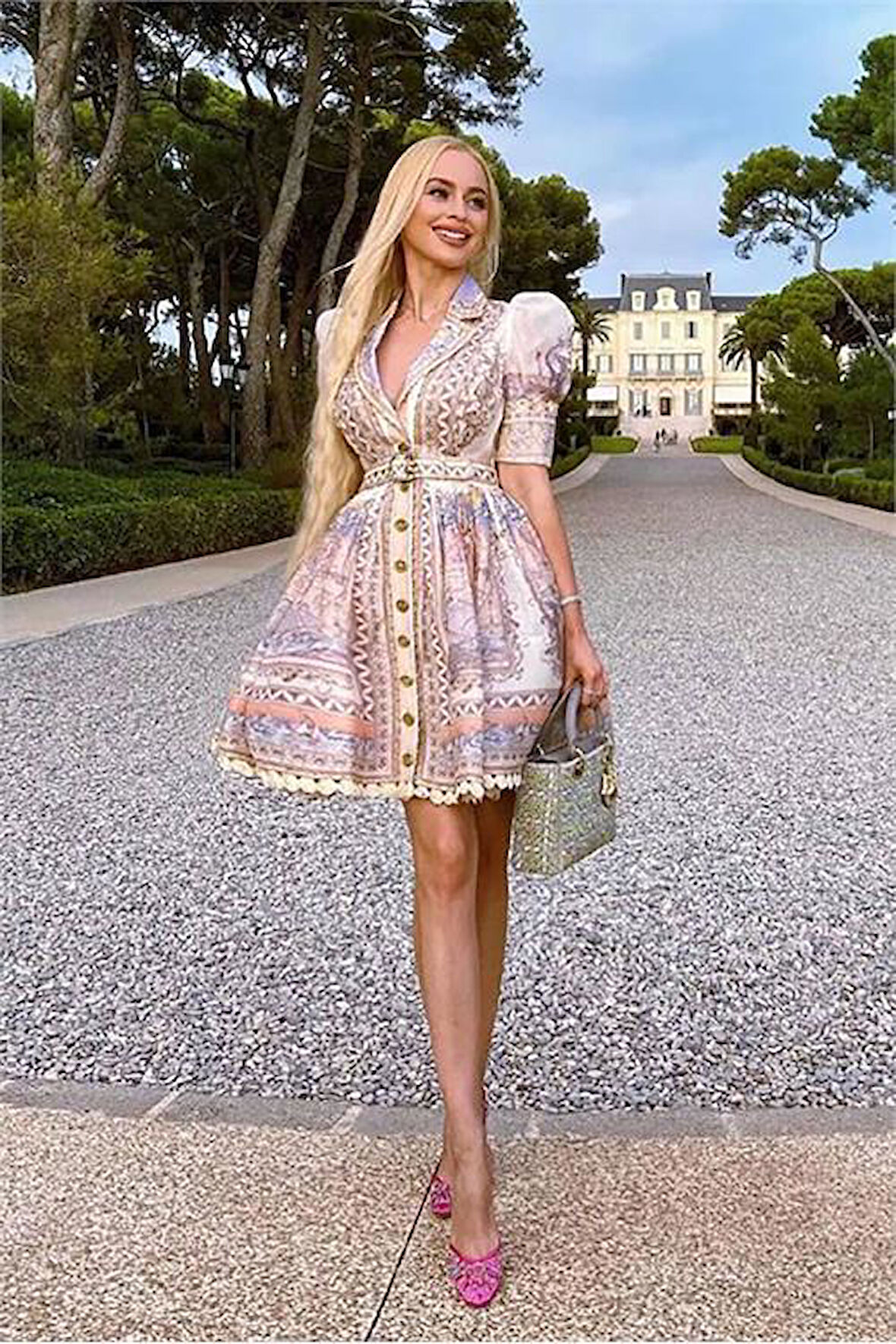 Dipmoda kadın keten zimmerman model elbise DPEMP2471