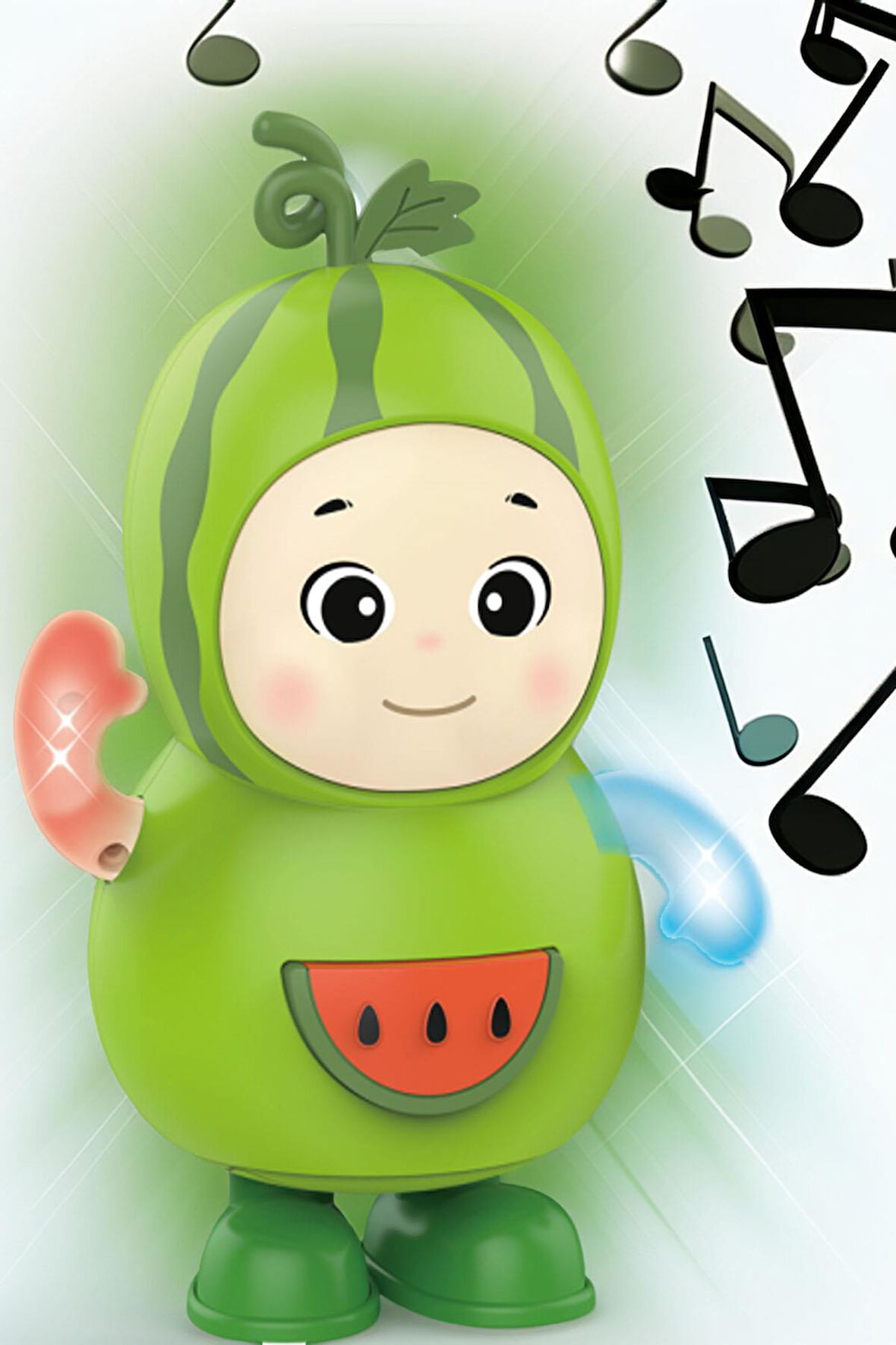 Işıklı ve Müzikli Danseden Karpuz Oyuncak – 17 cm, Minikler İçin Eğlencenin Adı!