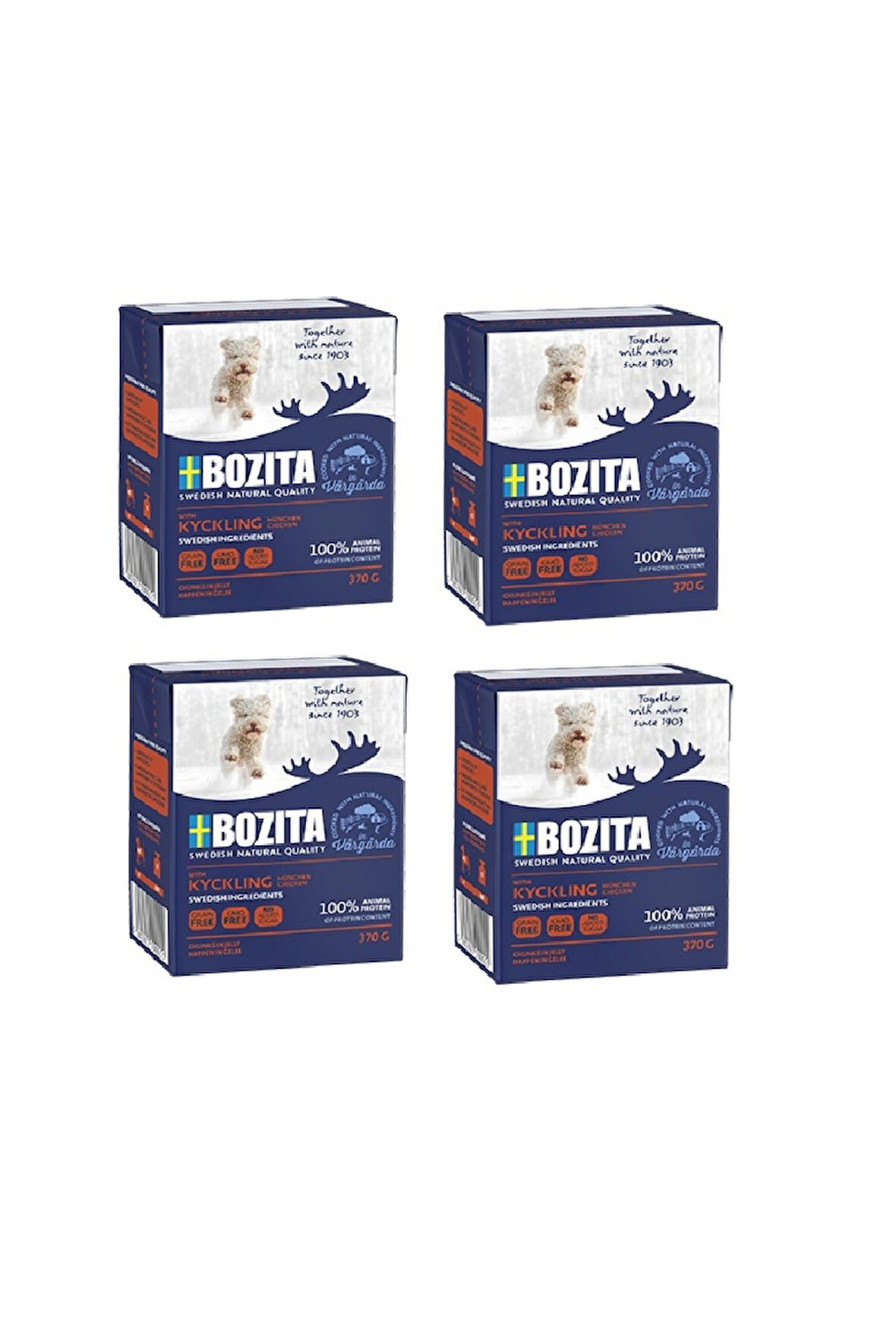 Bozita Tavuklu Tahılsız Köpek Yaş Maması 370 Gr. X 4 Adet
