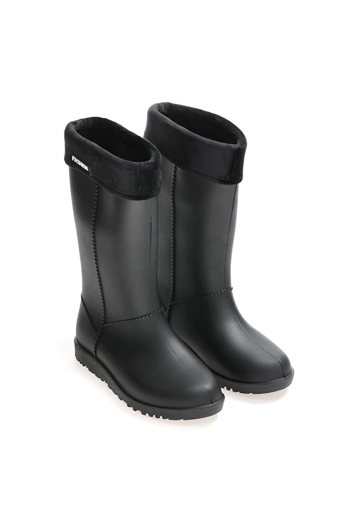 Kadın Kışlık PVC İçi Sıcak Astarlı Su Geçirmez Çizme Siyah