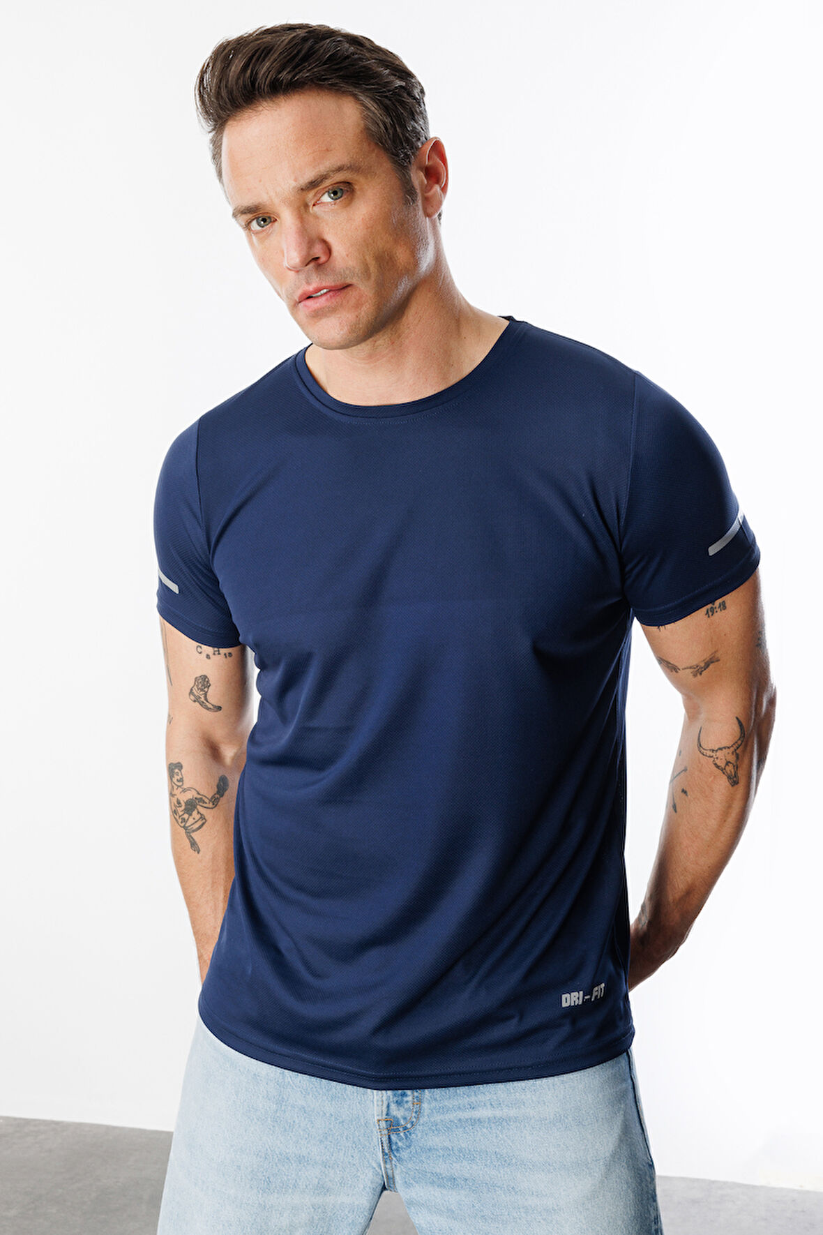 Erkek Nem Emici Hızlı Kuruma Atletik Teknik Performans Spor T-shirt DRIFIT-KISAKOLNEW