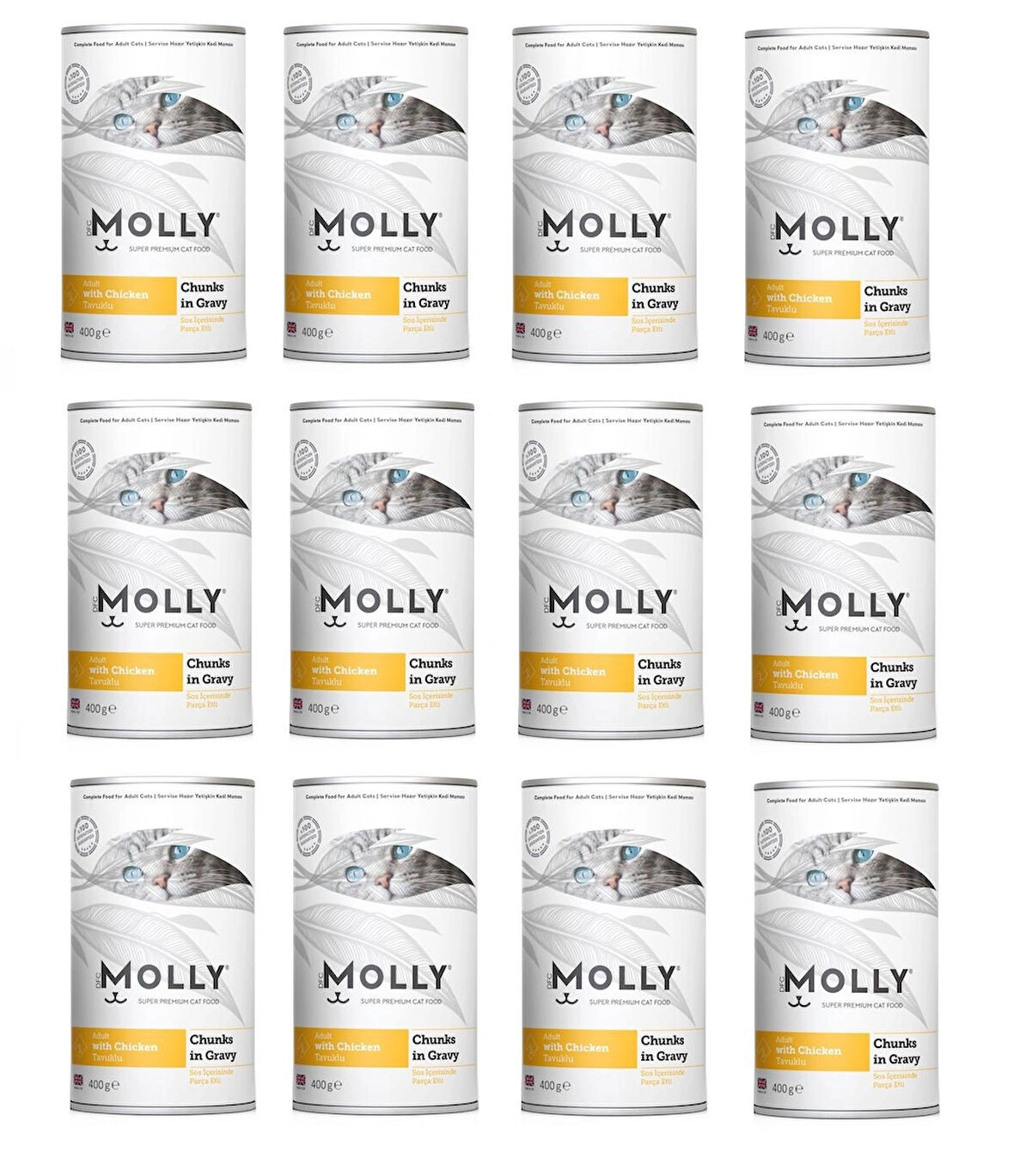 Molly Tavuklu Gravy Soslu Kedi Konservesi 400 Gr. X 12 Adet