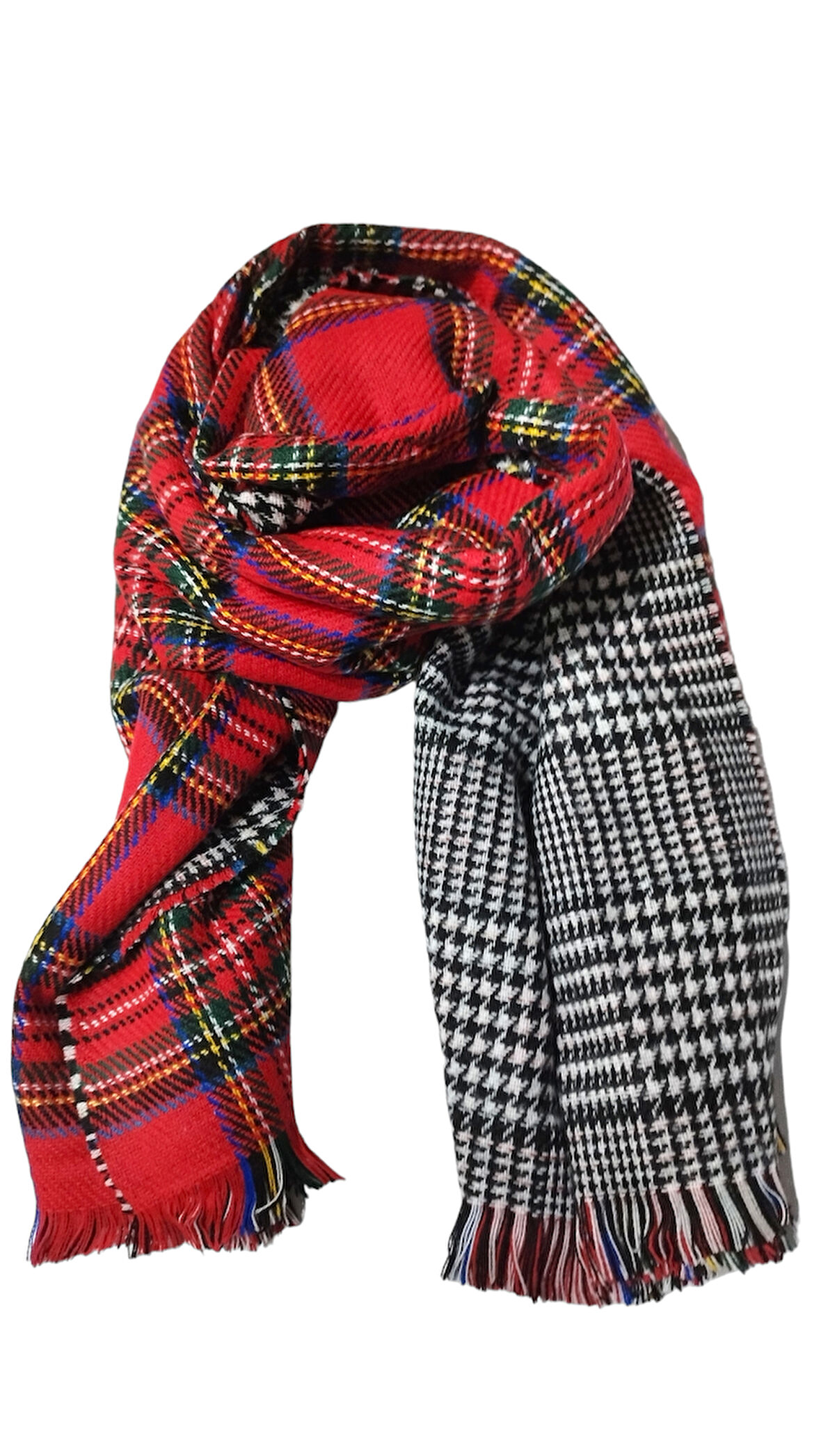 Kadın İskoç Çifttaraflı Kışlık Şal Kırmızı