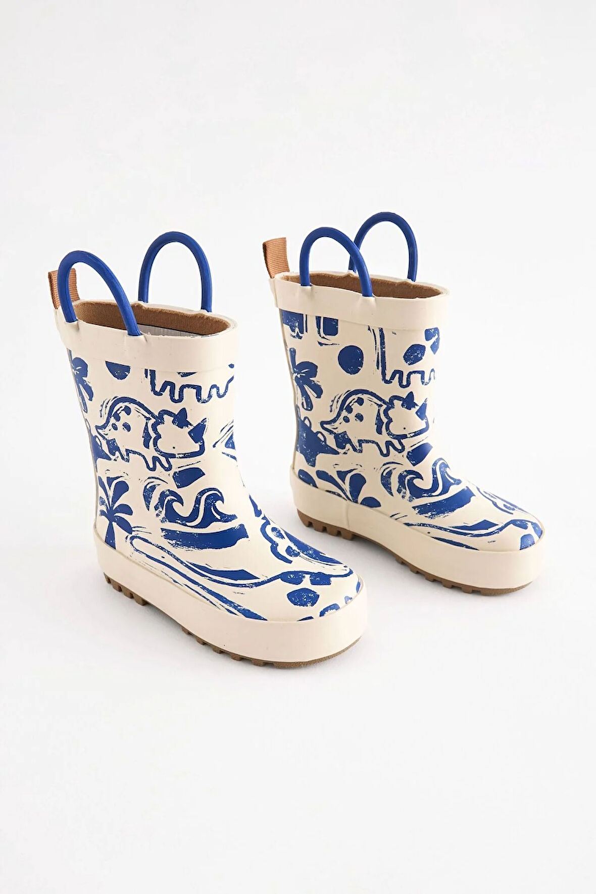 Next Baby Mavi Dinazor Desenli Su Geçirmez Yağmur Çizmesi /Bot