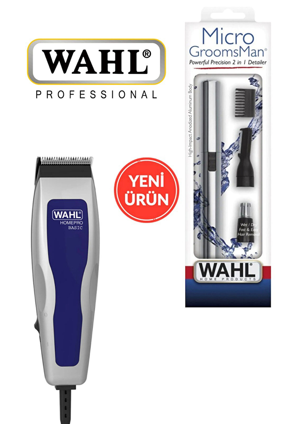 09155-1216 Home Pro Saç Kesme Makinesi + Wahl 5640-616 Burun Kulak Kılı Kesme Makinesi
