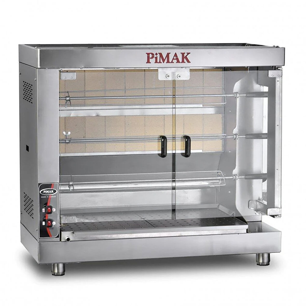 Pimak Kollu Setüstü Piliç Çevirme Makinesi 3 Şiş 15piliç Doğalgazlı