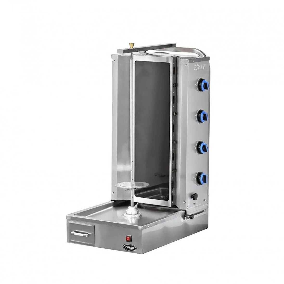 Pimak Elektrikli Alt Motorlu Camlı Döner Makinesi 4 Radyanlı 50x71x115 cm  