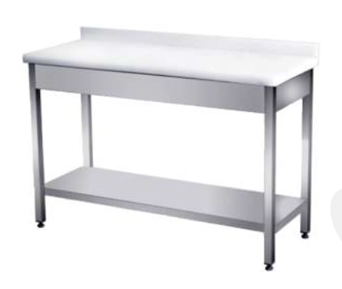 Pimak Mermer Tablalı Tezgah - Taban Raflı120 x 60 x 85 (cm)