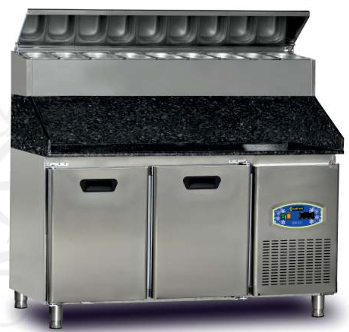 Dampak Pizza Hazırlık Buzdolabı Yüksek Model Çift Kapılı 290 litre150 x 70 x 133 (cm)