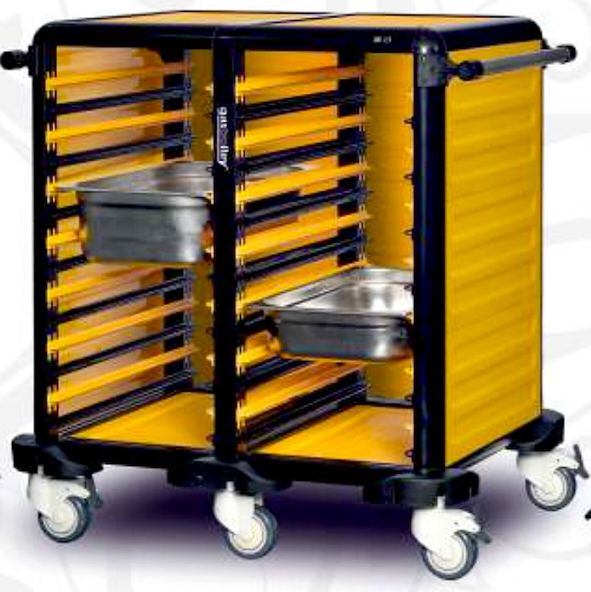 Gastrolley İkili Gn Küvet Taşıma Arabası 75 (2 Yanı+ Arka Kapalı)