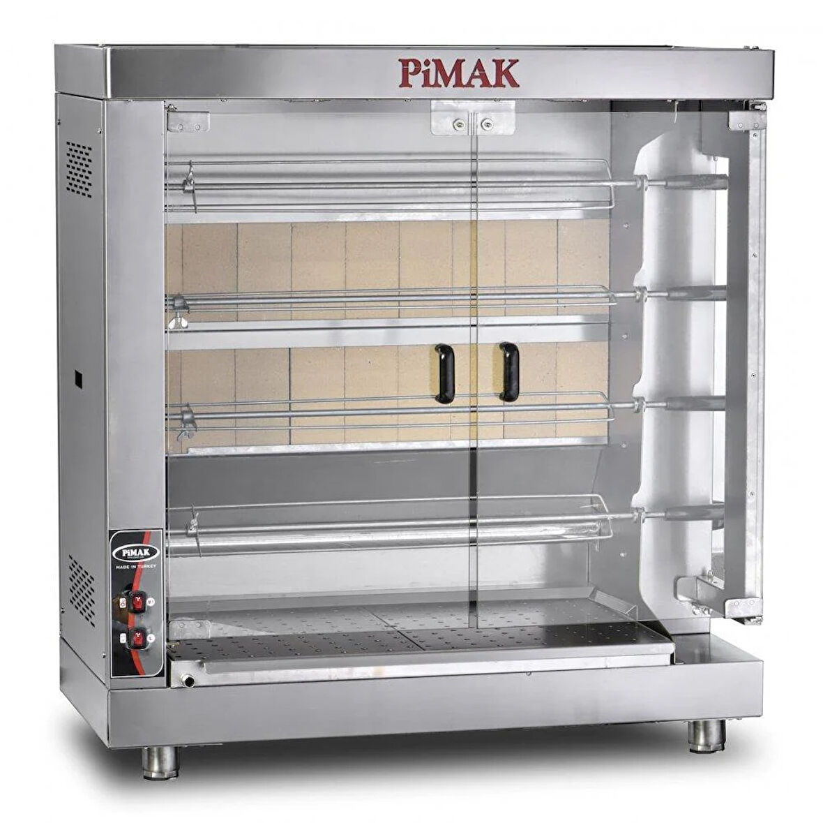 Pimak Kollu Setüstü Piliç Çevirme Makinesi 4 Şiş 20 Piliç Tüplü