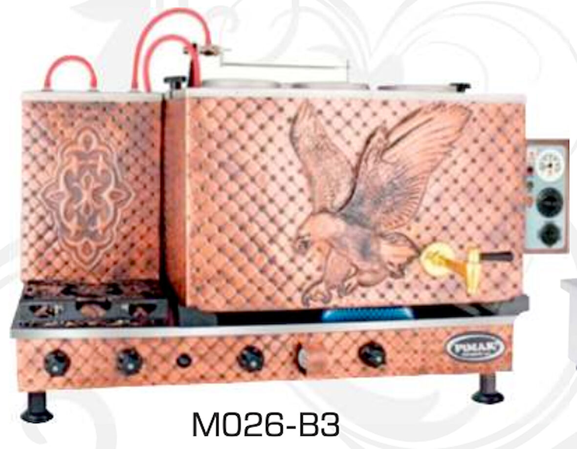 Pimak Doğalgazlı Çay Kazanı 2 Demlikli 23 litre Bakır