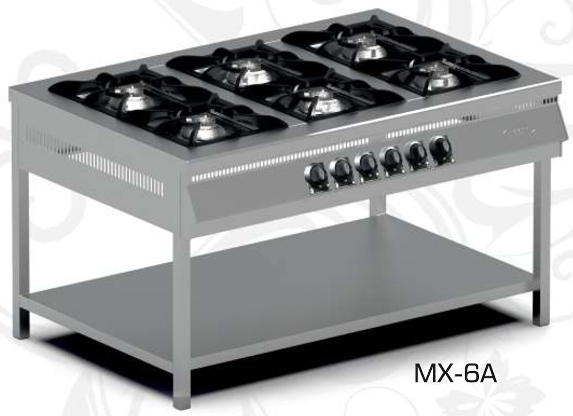 Pimak Tüplü Taban Raflı 4 Gözlü Ocak