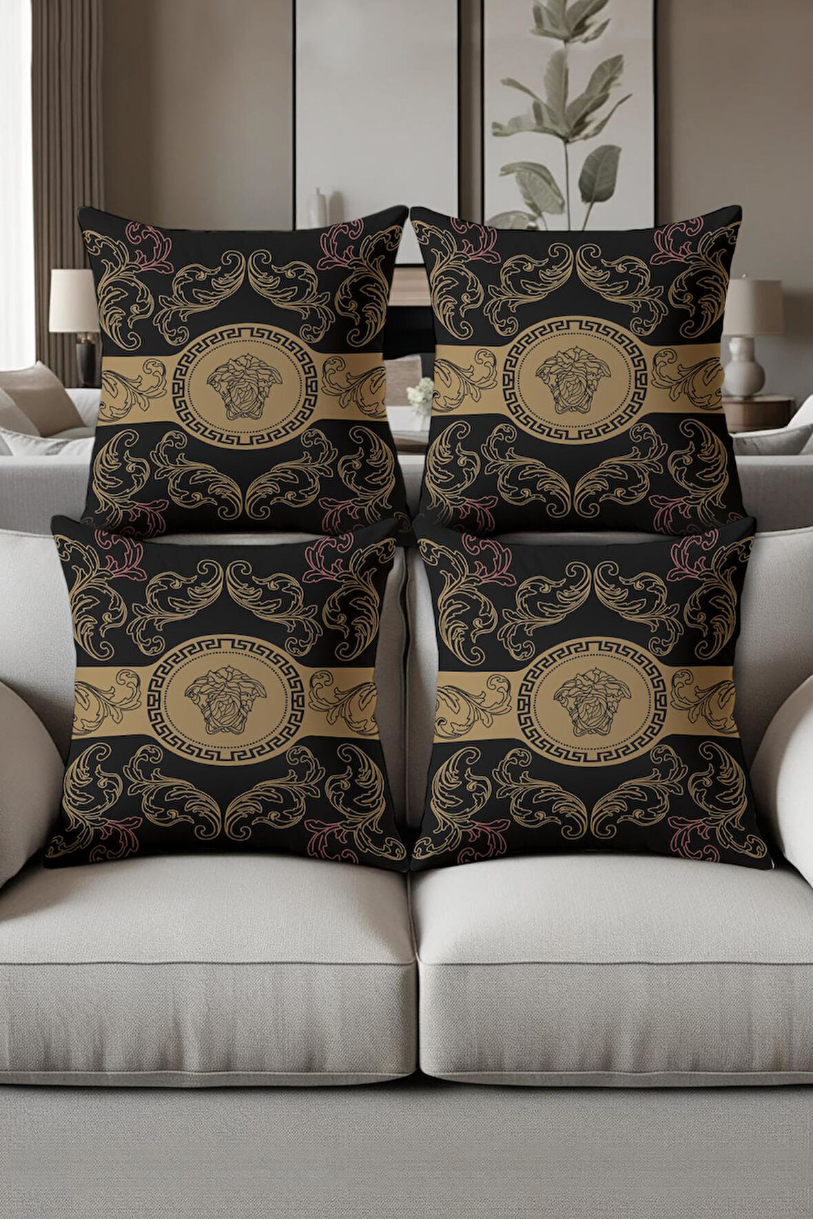 Dijital Baskılı Yumuşak Dokulu 4’lü Kırlent Kılıfı Takımı (43x43 cm) KRL0002