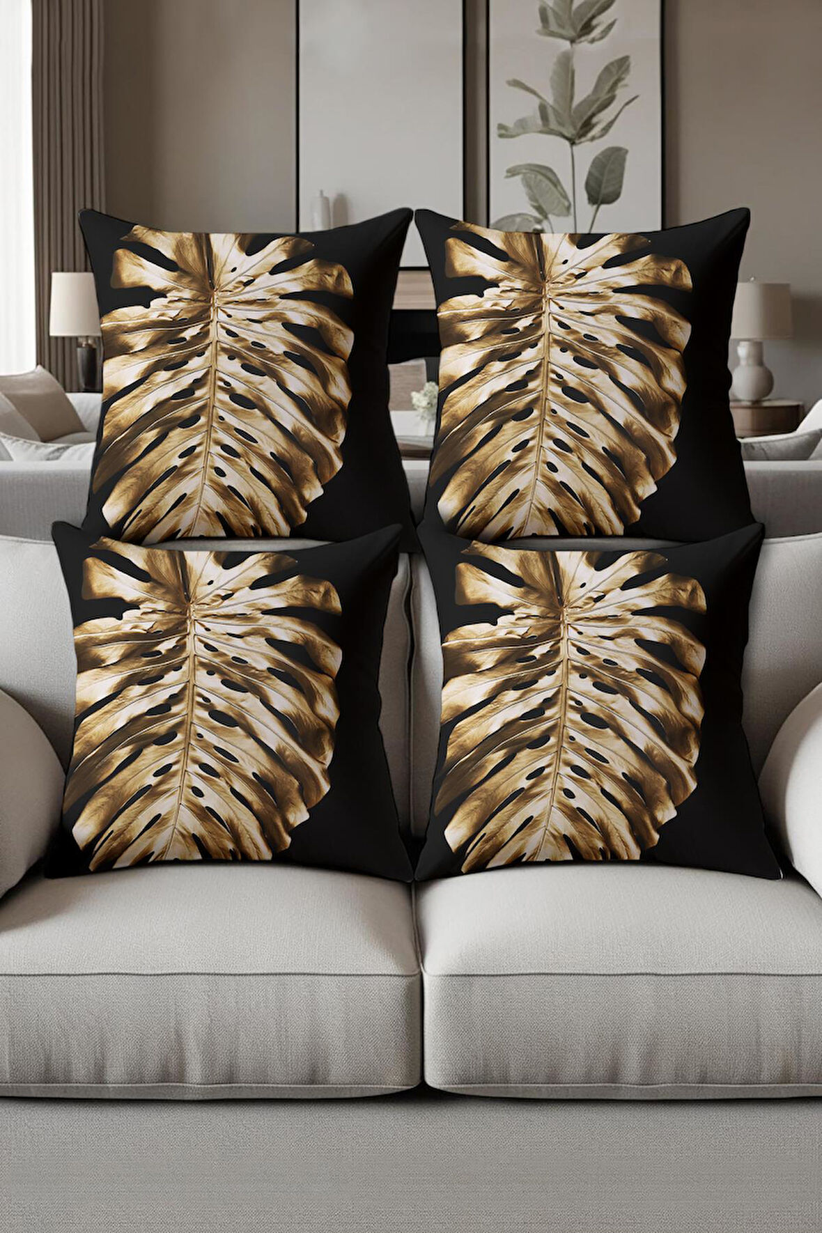 Dijital Baskılı Yumuşak Dokulu 4’lü Kırlent Kılıfı Takımı (43x43 cm) KRL0006