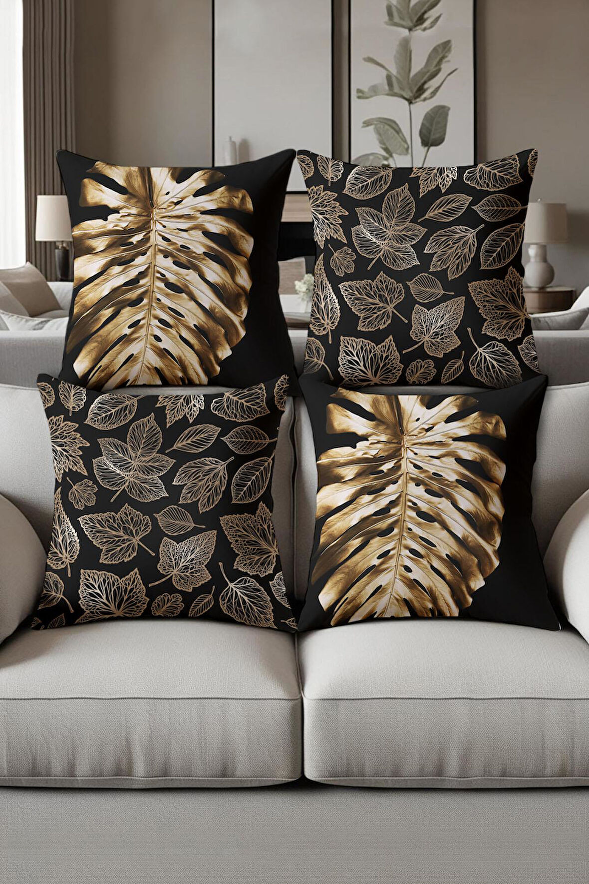 Dijital Baskılı Yumuşak Dokulu 4’lü Kırlent Kılıfı Takımı (43x43 cm) KRL0008