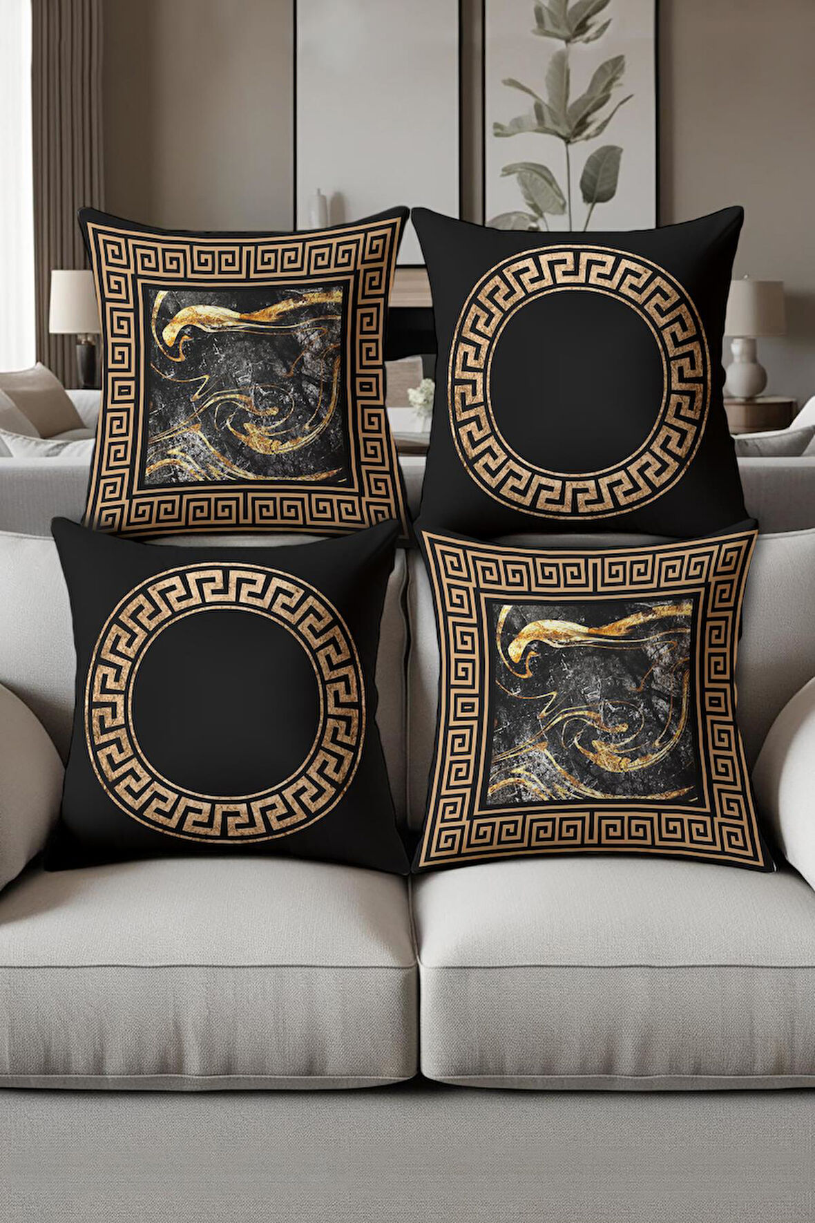 Dijital Baskılı Yumuşak Dokulu 4’lü Kırlent Kılıfı Takımı (43x43 cm) KRL0011