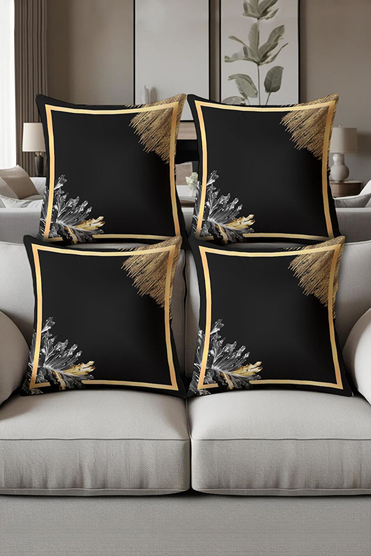 Dijital Baskılı Yumuşak Dokulu 4’lü Kırlent Kılıfı Takımı (43x43 cm) KRL0027