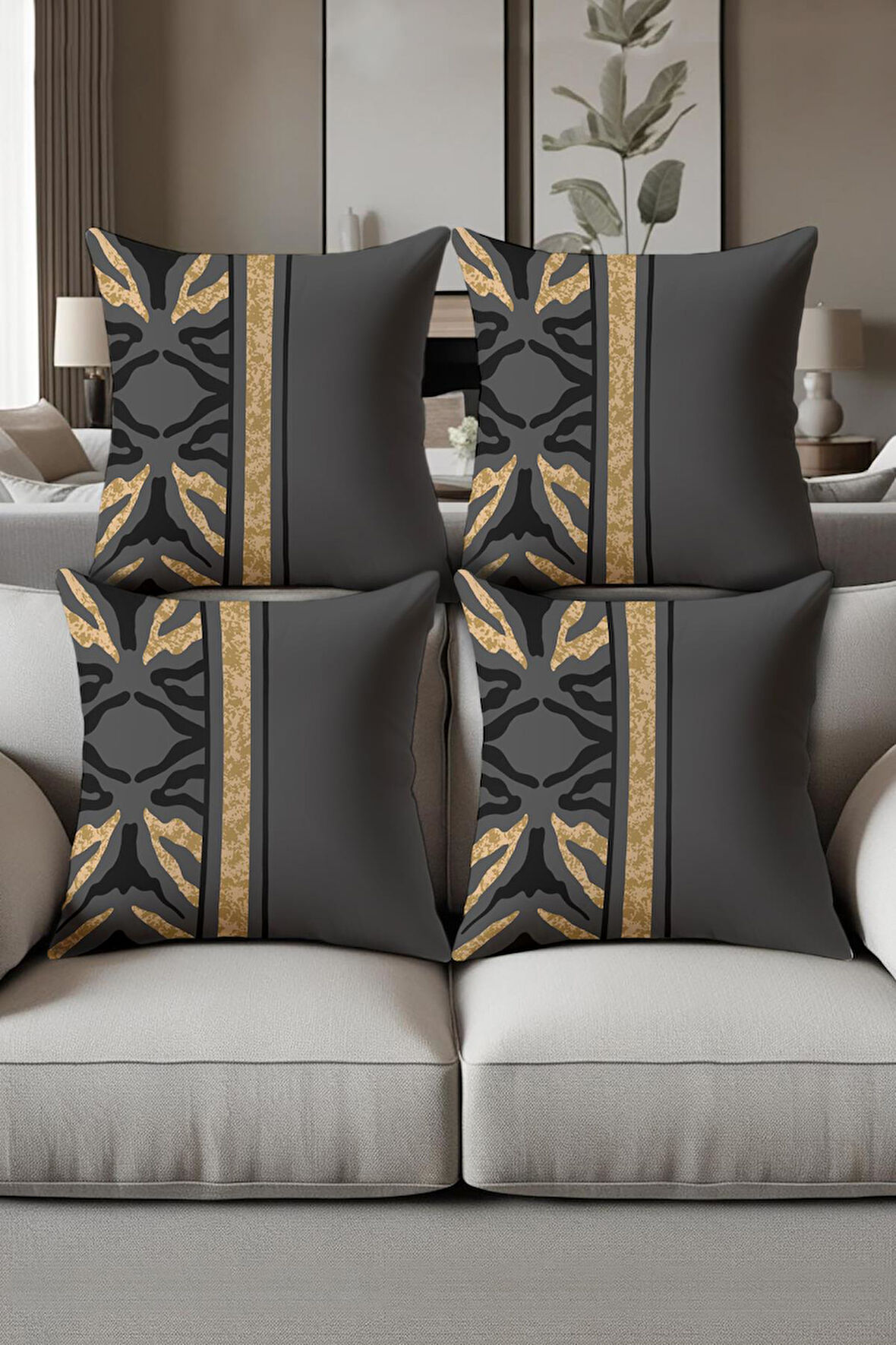 Dijital Baskılı Yumuşak Dokulu 4’lü Kırlent Kılıfı Takımı (43x43 cm) KRL0029