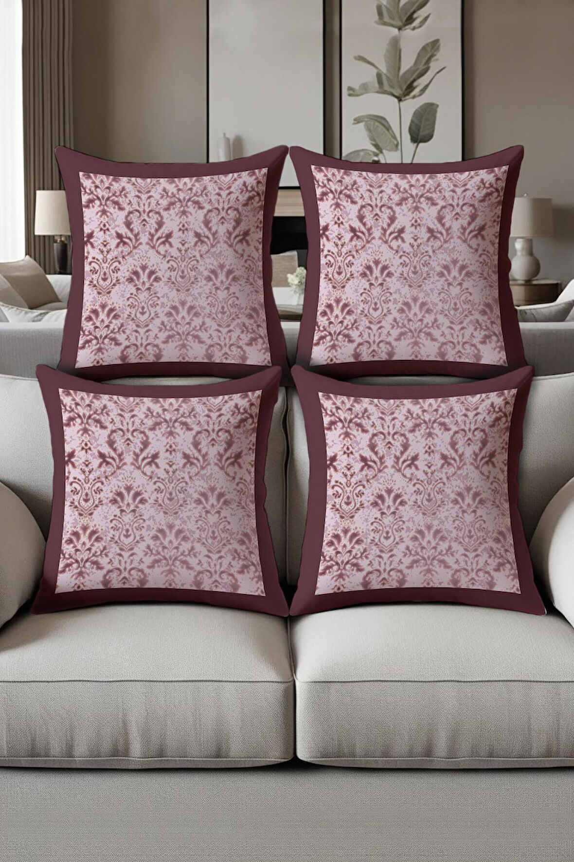 Dijital Baskılı Yumuşak Dokulu 4’lü Kırlent Kılıfı Takımı (43x43 cm) KRL0034