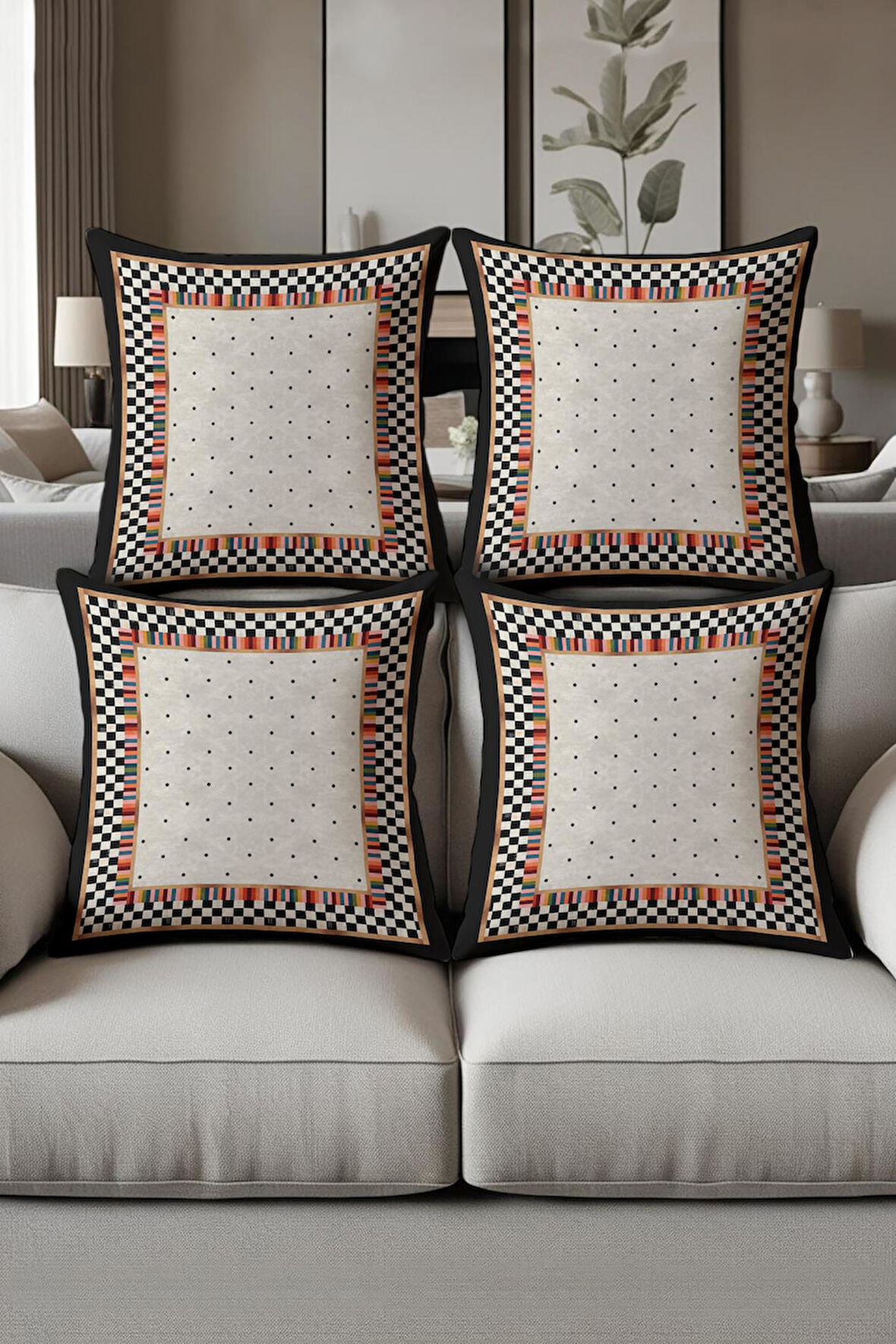 Dijital Baskılı Yumuşak Dokulu 4’lü Kırlent Kılıfı Takımı (43x43 cm) KRL0035