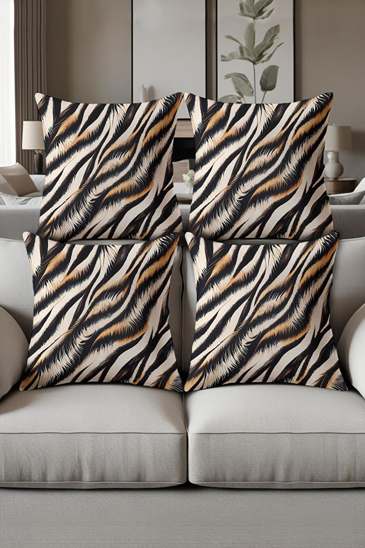 Dijital Baskılı Yumuşak Dokulu 4’lü Kırlent Kılıfı Takımı (43x43 cm) KRL0037