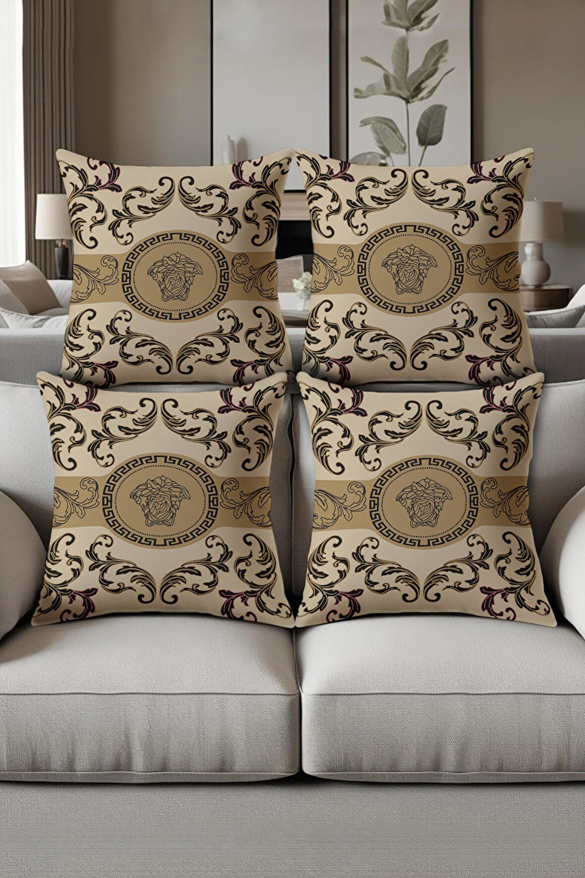 Dijital Baskılı Yumuşak Dokulu 4’lü Kırlent Kılıfı Takımı (43x43 cm) KRL0039