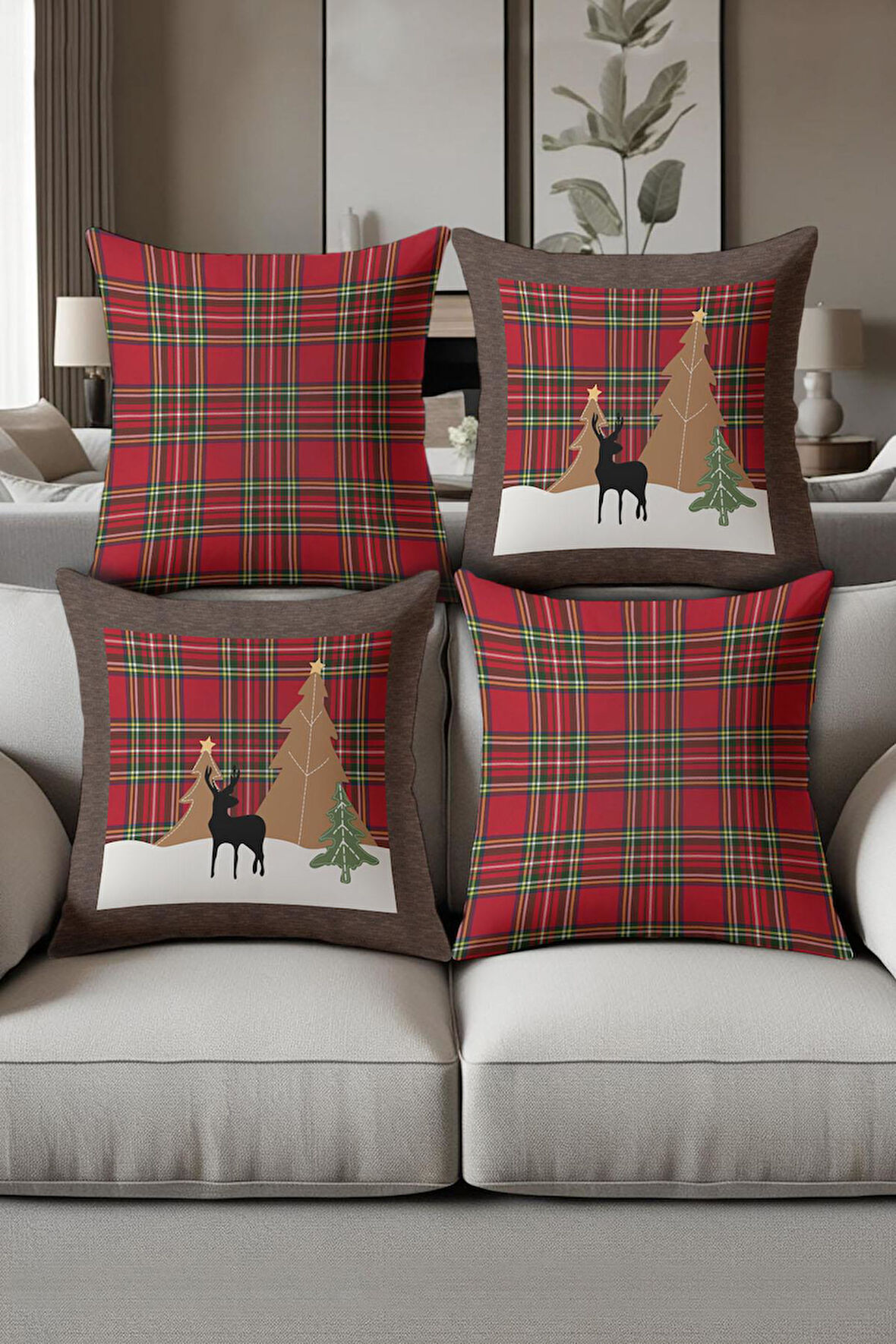 Dijital Baskılı Yumuşak Dokulu 4’lü Kırlent Kılıfı Takımı (43x43 cm) KRL0044