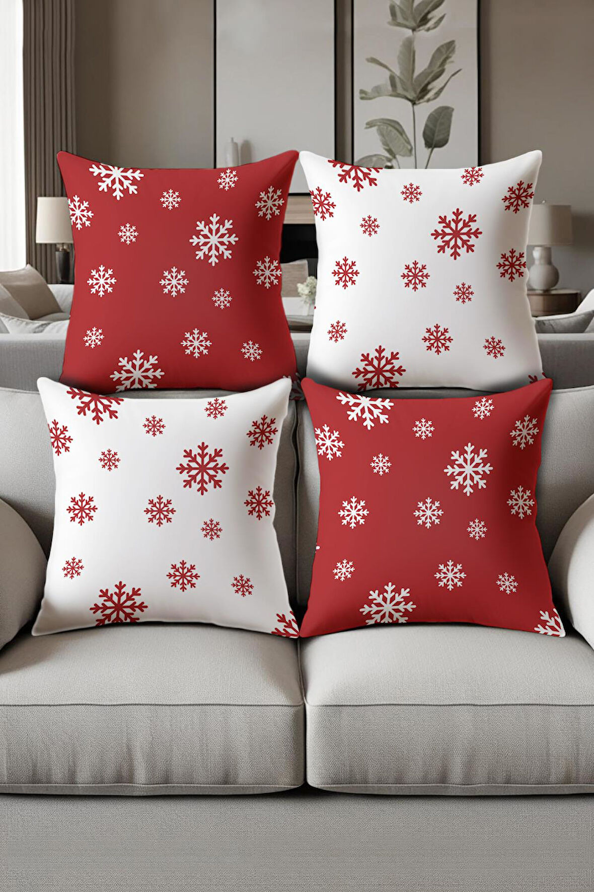 Dijital Baskılı Yumuşak Dokulu 4’lü Kırlent Kılıfı Takımı (43x43 cm) KRL0051