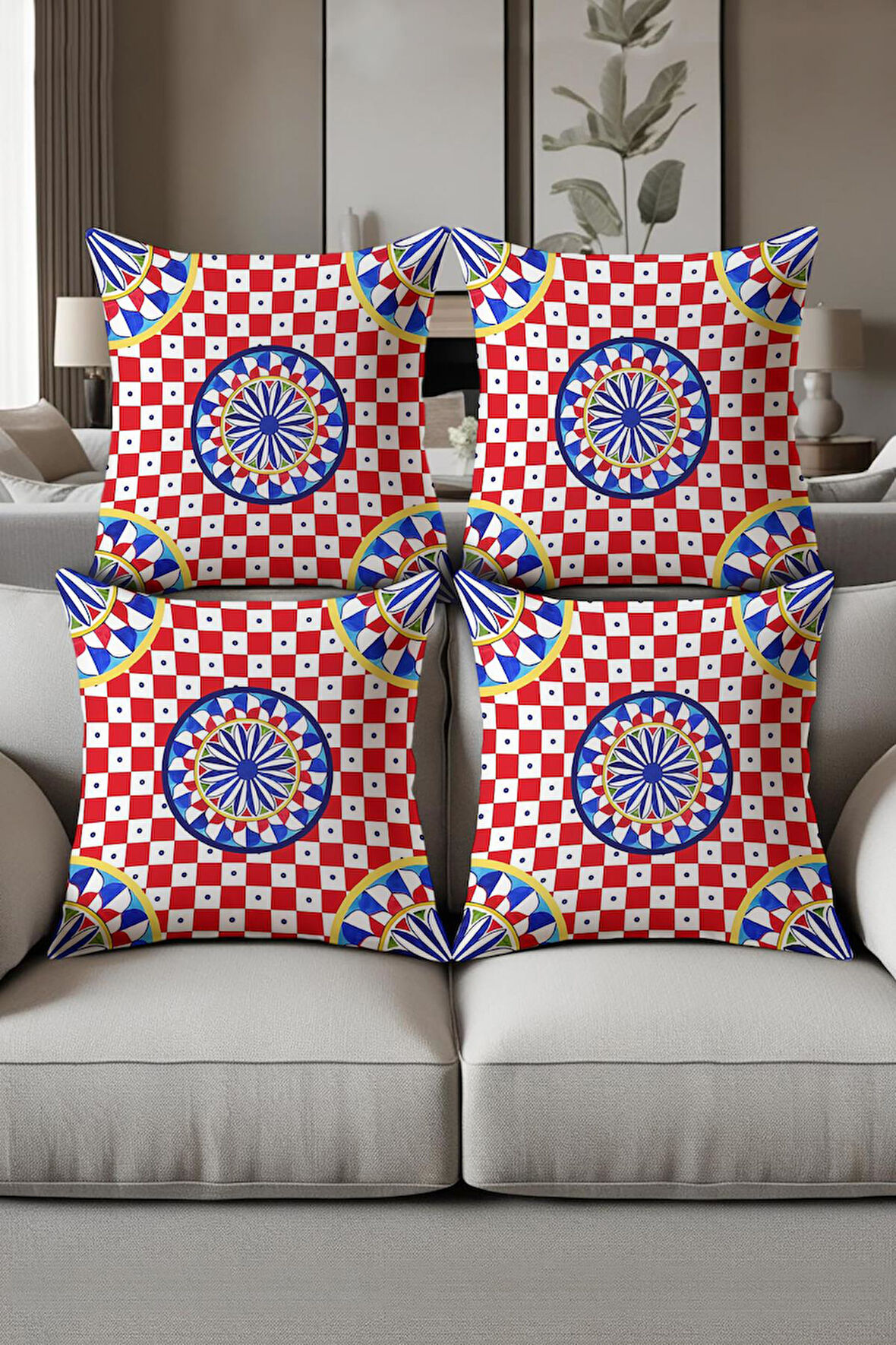 Dijital Baskılı Yumuşak Dokulu 4’lü Kırlent Kılıfı Takımı (43x43 cm) KRL0067