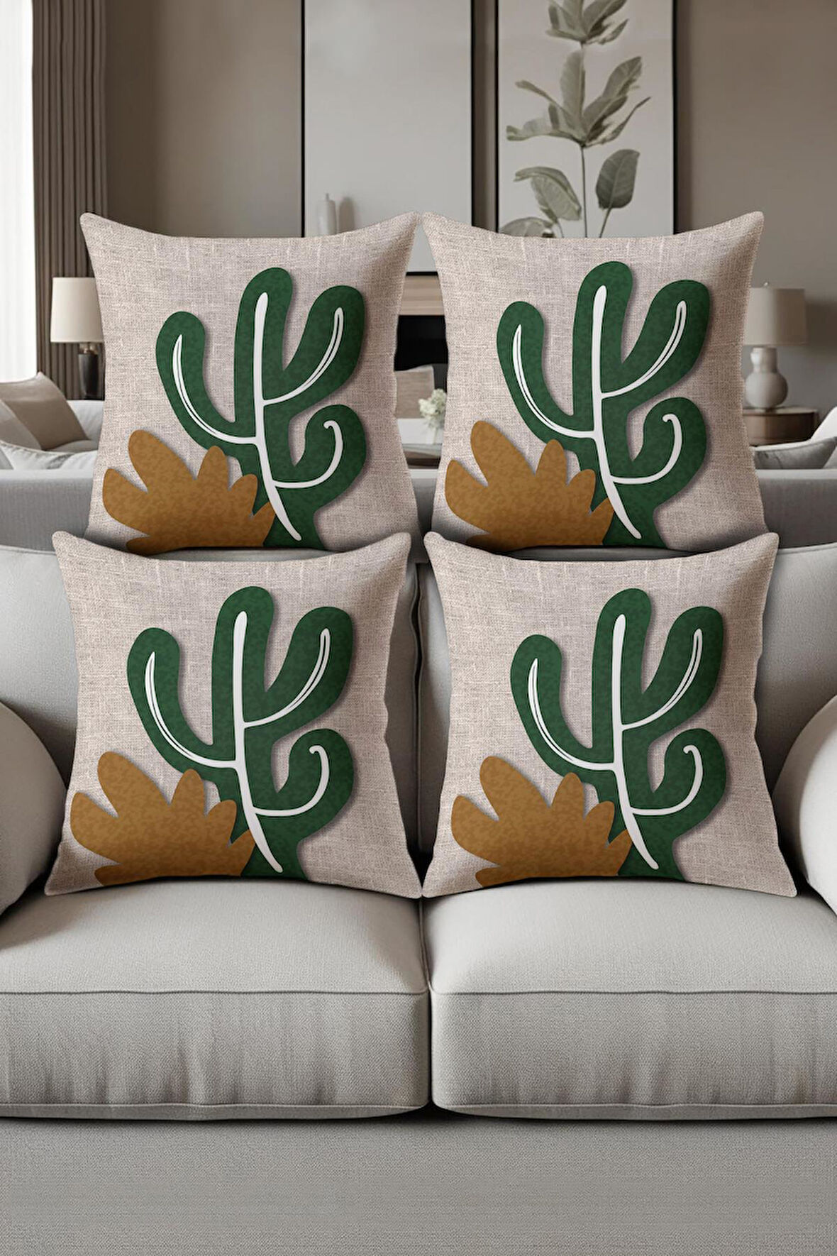 Dijital Baskılı Yumuşak Dokulu 4’lü Kırlent Kılıfı Takımı (43x43 cm) KRL0074