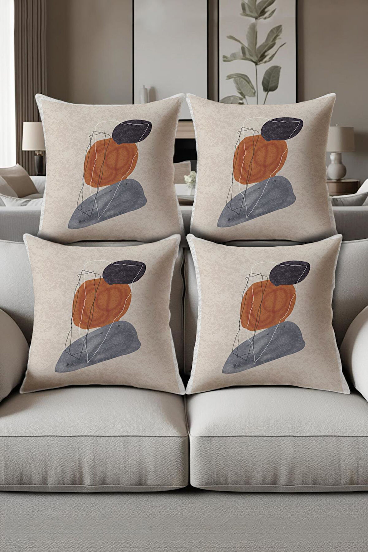 Dijital Baskılı Yumuşak Dokulu 4’lü Kırlent Kılıfı Takımı (43x43 cm) KRL0075