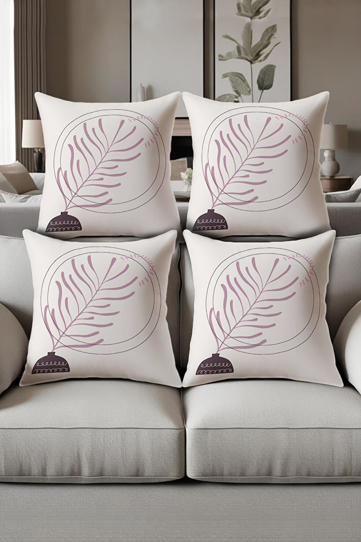 Dijital Baskılı Yumuşak Dokulu 4’lü Kırlent Kılıfı Takımı (43x43 cm) KRL0079