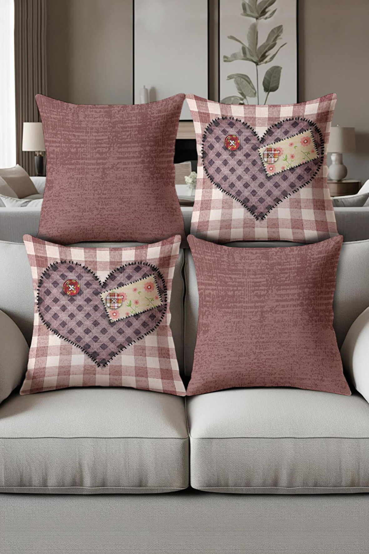 Dijital Baskılı Yumuşak Dokulu 4’lü Kırlent Kılıfı Takımı (43x43 cm) KRL0087