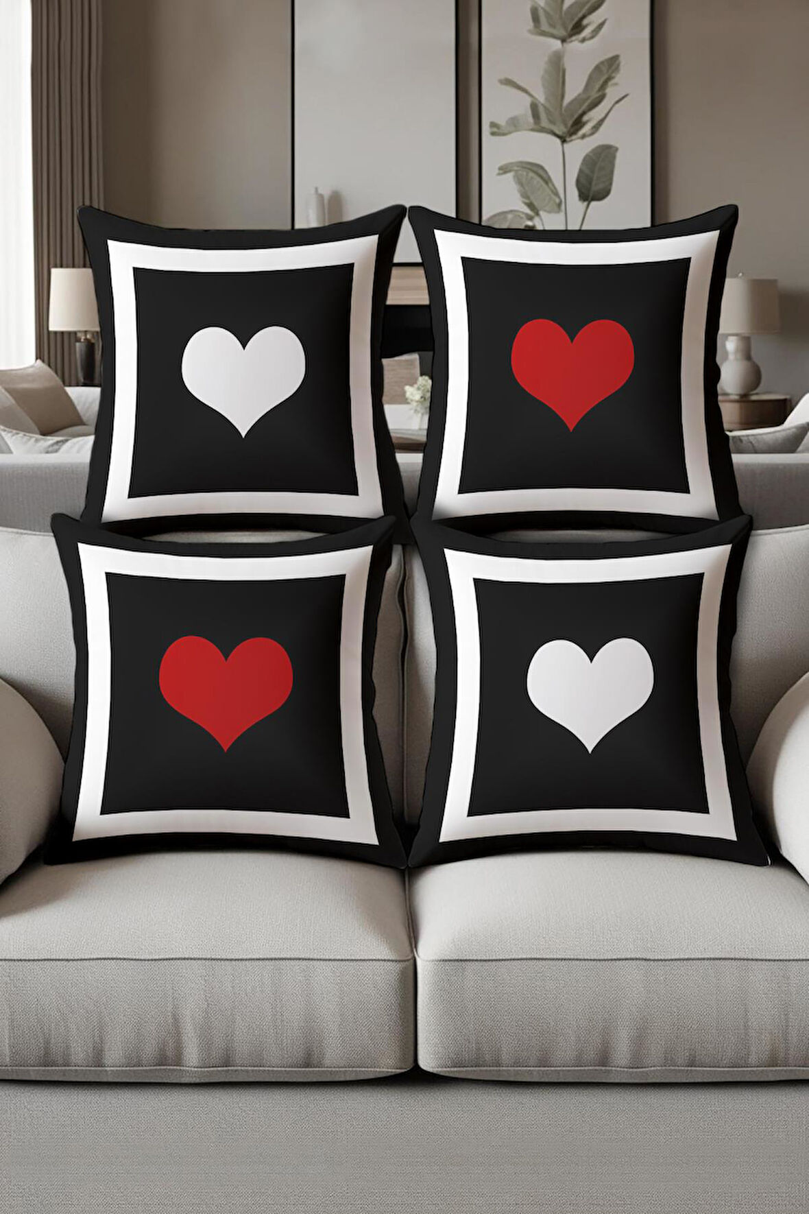 Dijital Baskılı Yumuşak Dokulu 4’lü Kırlent Kılıfı Takımı (43x43 cm) KRL0088