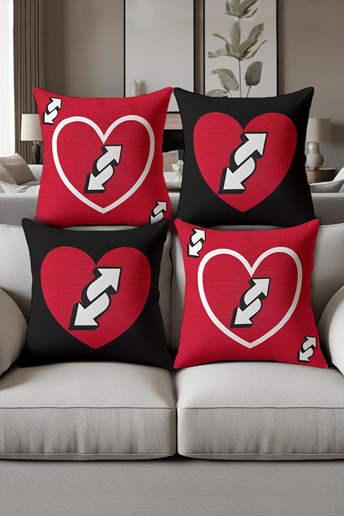 Dijital Baskılı Yumuşak Dokulu 4’lü Kırlent Kılıfı Takımı (43x43 cm) KRL0089