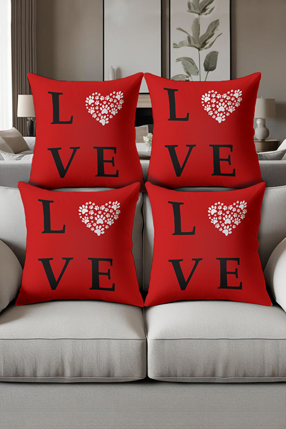 Dijital Baskılı Yumuşak Dokulu 4’lü Kırlent Kılıfı Takımı (43x43 cm) KRL0090