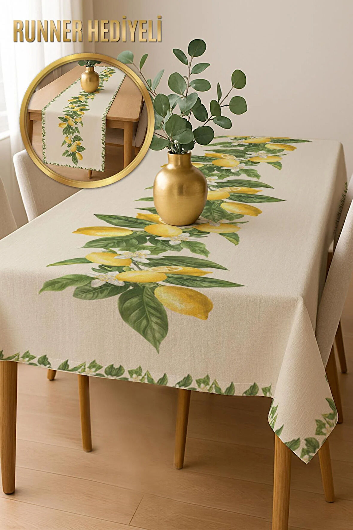 Şık Dokulu Leke Tutmaz Masa Örtüsü MSRT001